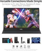 MNN Portable Monitor 15.6inch FHD 1080P USB C HDMI Gaming Ultra-Slim