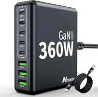 Nstfzbyfc 360W 8-Port USB GaN III Charging Station with 100W USB-C Cable