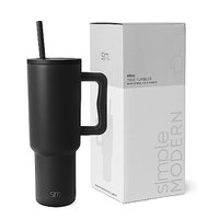 Insulated Tumbler with Lid & Straw, 1.18L Black