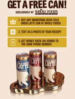 FREE Wandering Bear Cold Brew Latte Can at Whole Foods (Rebate)
