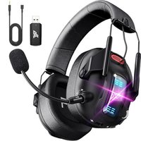 PRIME MEMBERS DEAL: Wireless Gaming Headset for PS5 PS4 PC USB Over Ear Gaming Headphones with Noise Canceling Mic