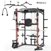 Mikolo Smith Machine, 2000lbs Squat Rack with 800 lb Capacity Red