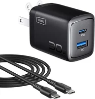 INIU 30W Fast Charging 2-Port USB C Charger Block w/ 5ft USB