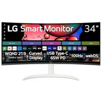 [Limited time deal] LG 34" Curved QHD Monitor with TV & USB-C 65W, 34SR63QA-W (18% OFF)