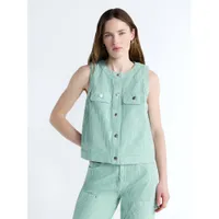 Free Assembly Women's and Women's Plus Button Front Sleeveless Denim Top (40%)