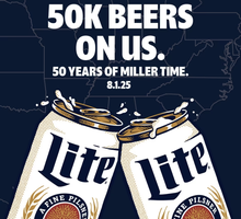 50,000 FREE Miller Lite Beers on International Beer Day (08/01)