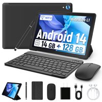 AEEZO Android 14 Tablets 10inch with Case, Go Octa Core Tablet with 14GB+128GB/1 TB Expansion