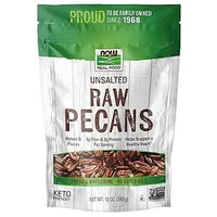 NOW Real Food Raw Unsalted Pecans 12 oz