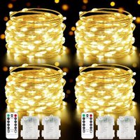 4 Pack 100 LED Fairy Lights Battery Operated with Remote (15% OFF with coupon)