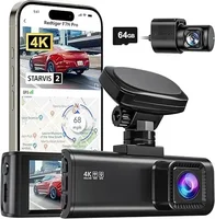 REDTIGER 4K Dash Cam Front and Rear, STARVIS 2 Sensor, 64GB Card Included, 4K/2.5K + 1080P (F7N Pro) (Prime Member)
