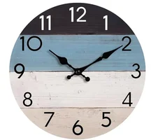 Wall Clock Silent Non-Ticking Beach Style Clocks Battery Operated Country Retro 