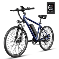 Jasion Electric Mountain Bike for Adults, 26" Tires, 350W Brushless Motor