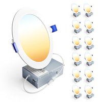 Ensenior 12-Pack LED Recessed Lights, 6", 12W, Dimmable, 5CCT (40% OFF)