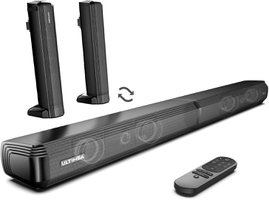 ULTIMEA 2.2ch Sound Bar for TV, Built-in Dual Subwoofer, 2 in 1 Separable Bluetooth 5.3 Soundbar