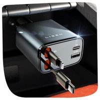 LISEN Retractable Car Charger, 69W