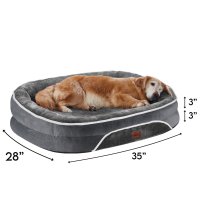 Ophanie 35in Orthopedic Dog Bed with Bolsters