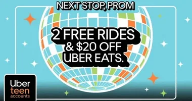 FREE Uber to Prom! 2 Free Rides for Teens + $20 off UberEats coupon