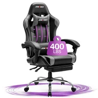 JONPONY Big and Tall Gaming Chair with Footrest and Lumbar Support