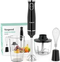 Vospeed Immersion Blender, 1000 Watt 4-in-1 Hand Blender with Chopper