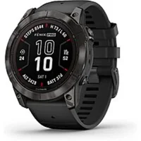 Garmin Fenix 7X Sapphire Solar with Solar Charging Capabilities, GPS, Touchscreen, Wellness Features, Black DLC Titanium w/ Black Band