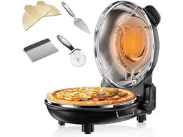 12 Inch Indoor Pizza Ovens Heats Up to 800˚F, 1200W Electric Pizza Oven
